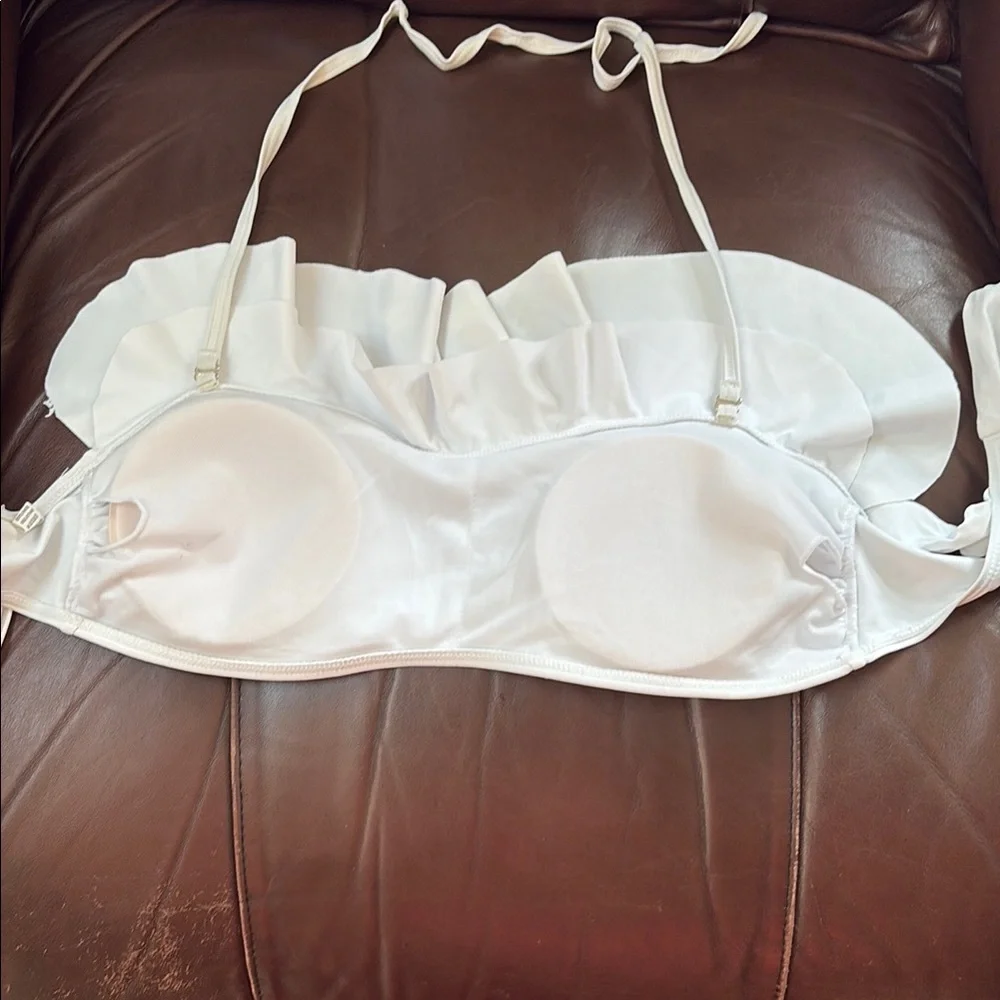 White Ruffle Bikini Top - Picture 3 of 4